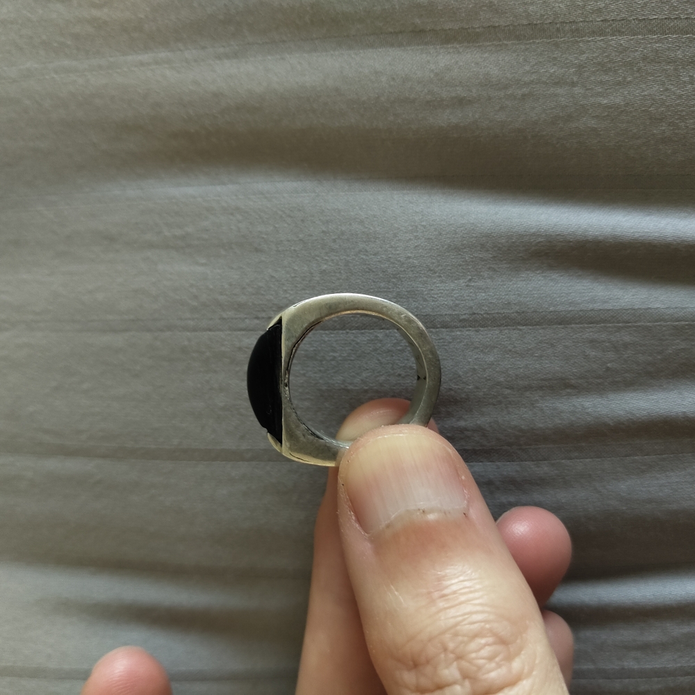 Silver and Black Men's Ring